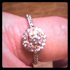 Size 6.5 Pink diamond 💍 platinum engagement ring